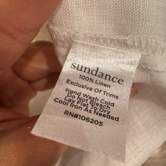 Sundance Graceful Days White 100% Linen Button Top minimalist boho bohemian B19 - Picture 6 of 10
